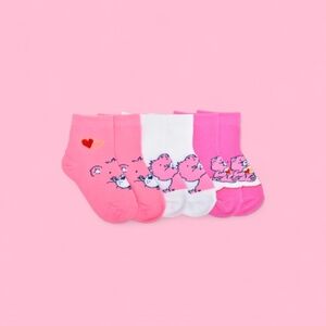 Care Bears: Sock Set (3 Pairs) - Toddler 4T/5T- Pink/White